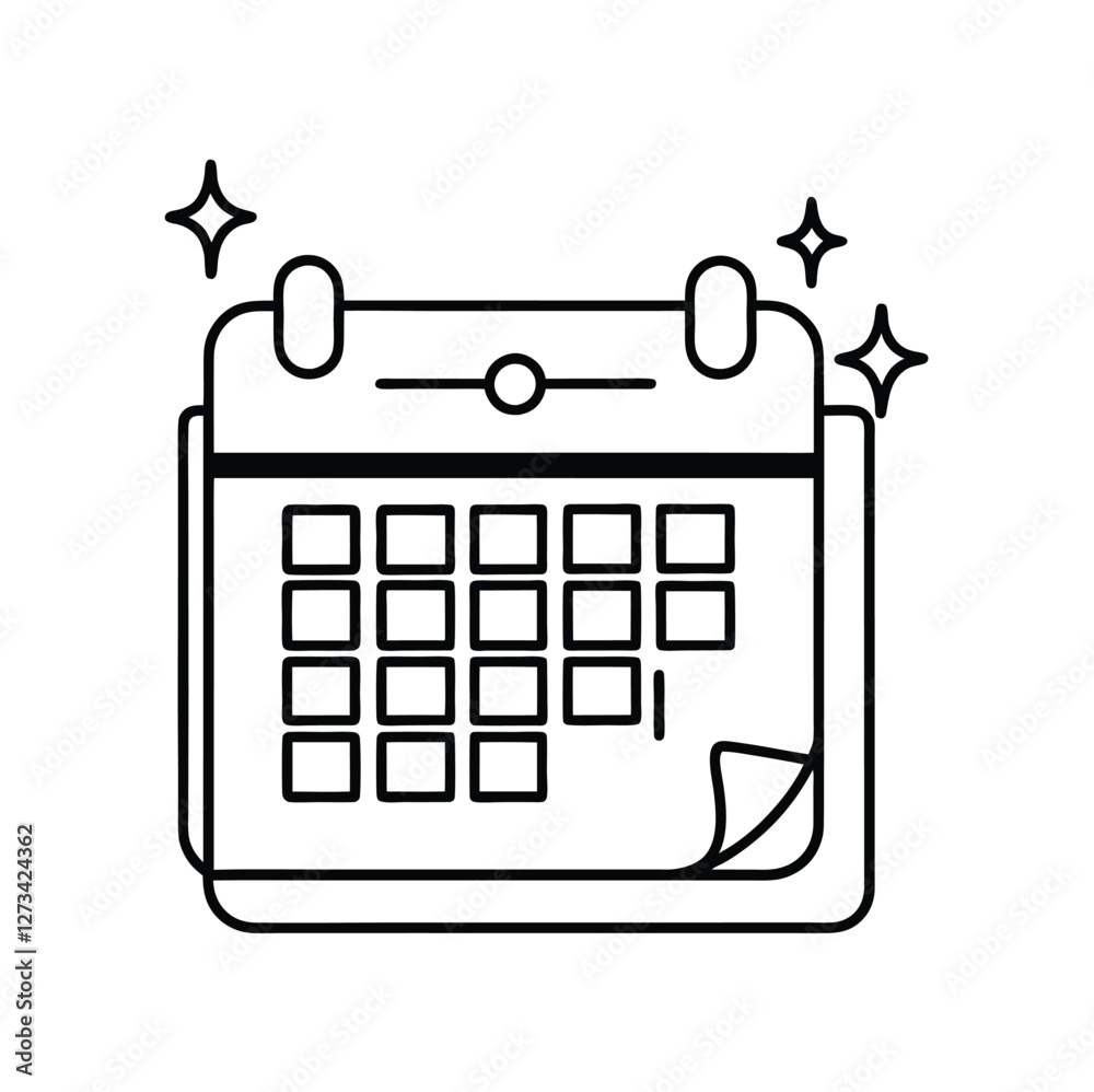 Calendar line icon. Schedule symbol. Deadline, season icon symbol flat design. Vector illustration Calendar line icon. Schedule symbol. Deadline, season icon symbol flat design. Vector illustration