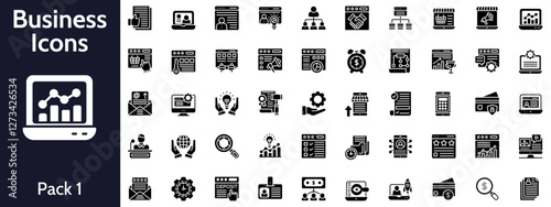 Pack of Business Solid Icons