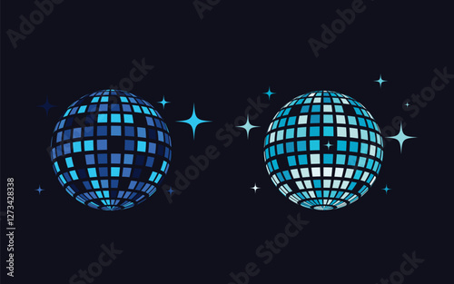 Disco ball party vector icon illustration design template