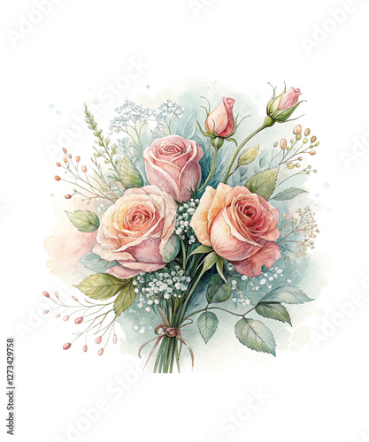 Watercolor Floral Bouquet Clipart Bundle, Perfect for Mother's Day Sublimation, Scrapbooking, and Decor