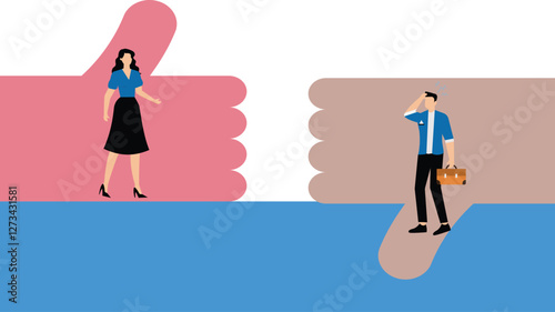 Conflict and argument between colleagues or people concept