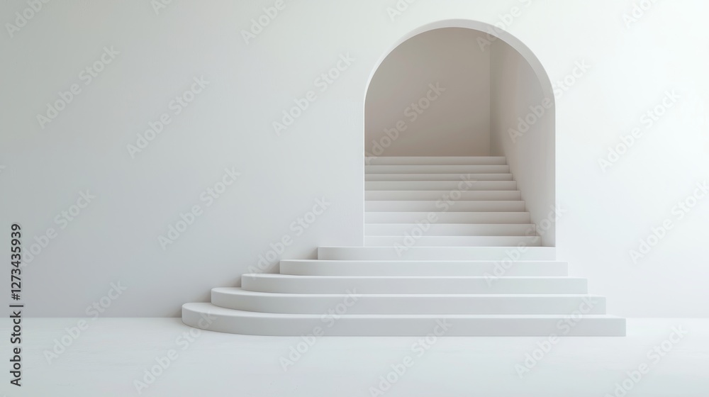 Obraz premium Staircase to Nowhere - Surreal Illusion of Disappearing Steps vanishing into Thin Air Conceptual Artwork
