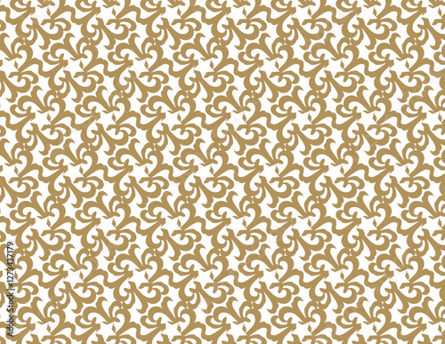 Golden Whirl: Elegant Gold & White Swirls Pattern