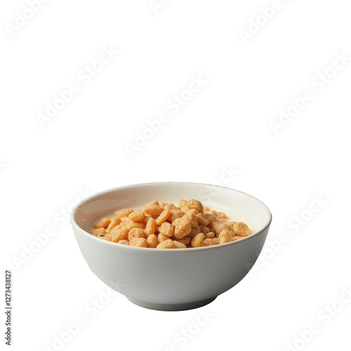 Wallpaper Mural Bowl of cereal with milk presented on a plain white background showcasing textures and colors in morning light Torontodigital.ca