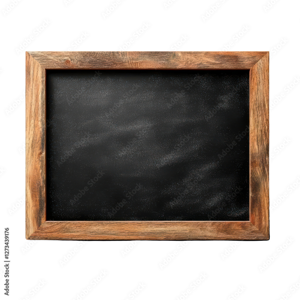 Rustic wooden frame with blank chalkboard surface ready for creative writing, notes, drawings, or educational purposes in various settings Rustic wooden frame with blank chalkboard surface ready for creative writing, notes, drawings, or educational purposes in various settings
