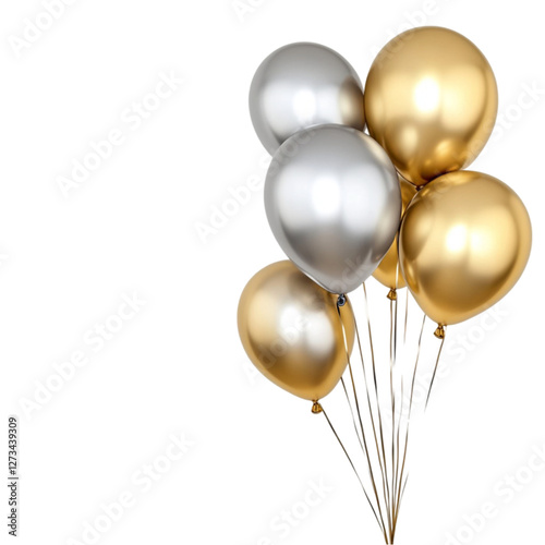 Gold and silver balloons festive celebration party decor