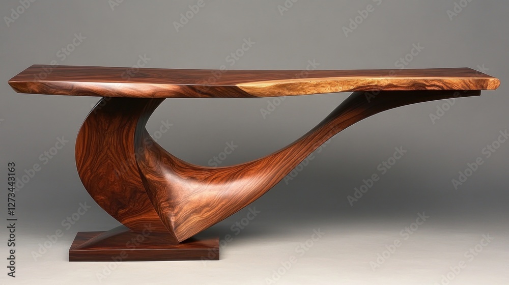 Elegant Walnut Wood Console Table Modern Design Elegant Walnut Wood Console Table Modern Design