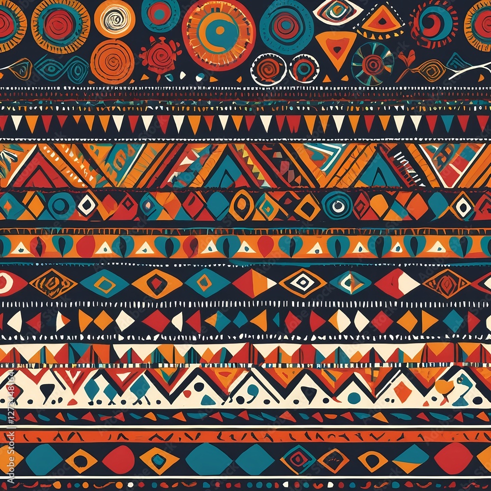 Vibrant Tribal Ethnic Pattern Seamless Texture Vibrant Tribal Ethnic Pattern Seamless Texture