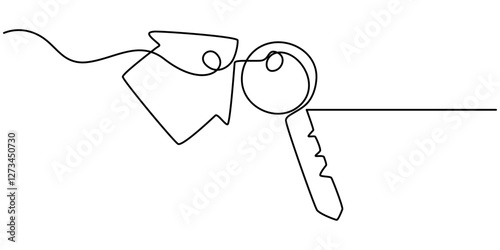 Continuous Line Drawing of Mortgage Icon. Hand Drawn Symbol Vector Illustration, Continuous One Line Drawing Real Estate Icons Concept. Single Line Vector Illustration, Real Estate Line Icon Vector.