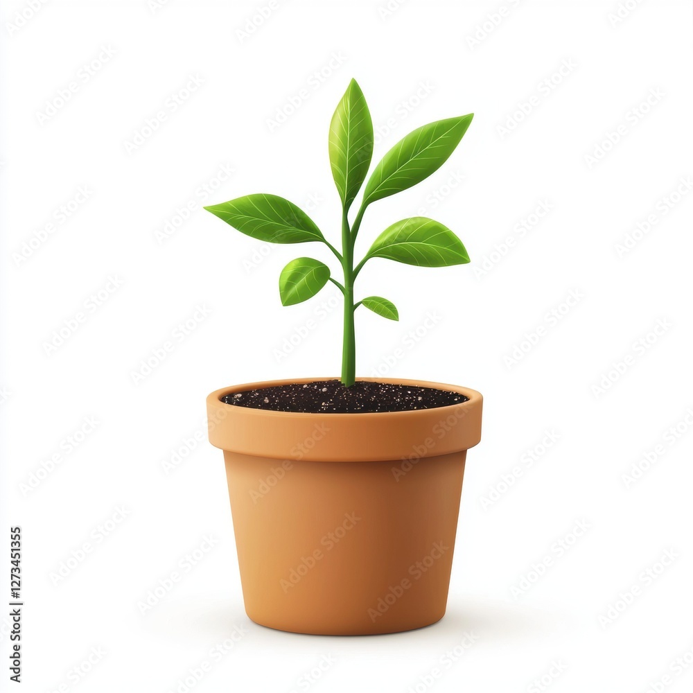 Seedling growing in a biodegradable pot isolated on white background Seedling growing in a biodegradable pot isolated on white background