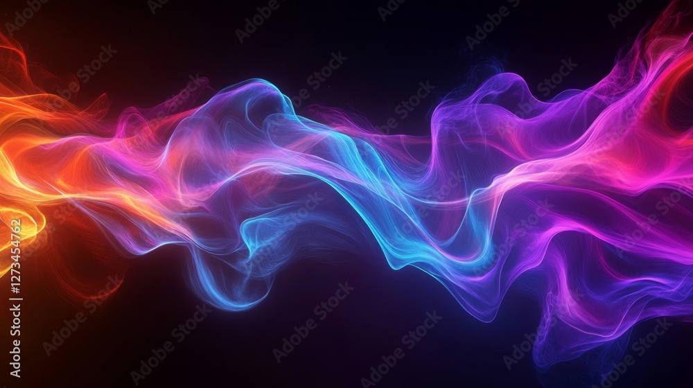 Fototapeta premium Vibrant Abstract Background with Dynamic Pulsating Waves of Color