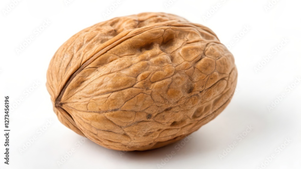 Single Walnut on White Background Single Walnut on White Background
