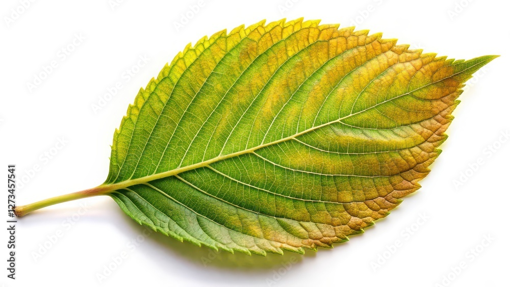 Fototapeta premium Single Leaf on White Background