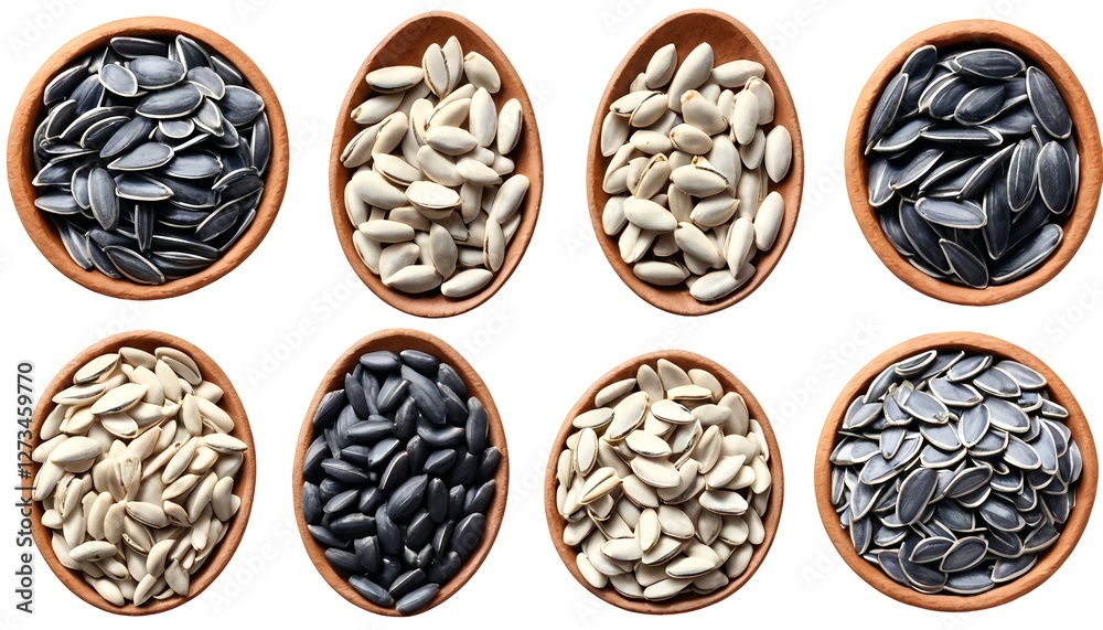 Assorted Sunflower Seeds in Bowls Assorted Sunflower Seeds in Bowls