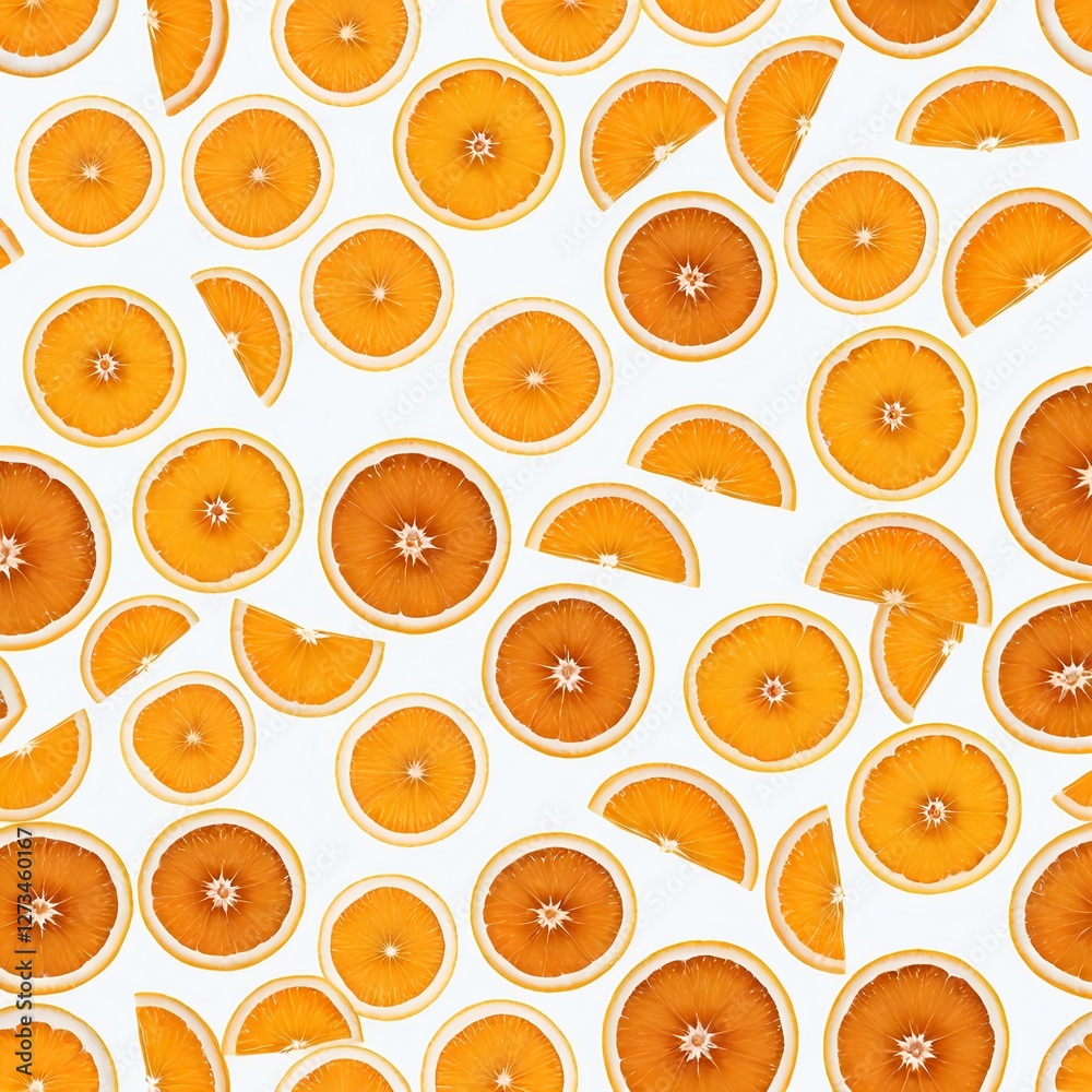 Fototapeta premium Orange Slices Pattern Background