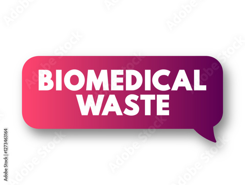 Biomedical Waste is any kind of waste containing infectious or potentially infectious materials, text concept message bubble
