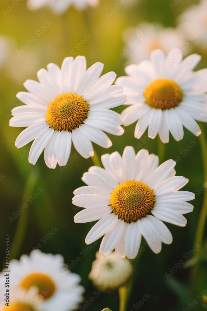 Obraz premium A bouquet of white flowers with bright yellow centers