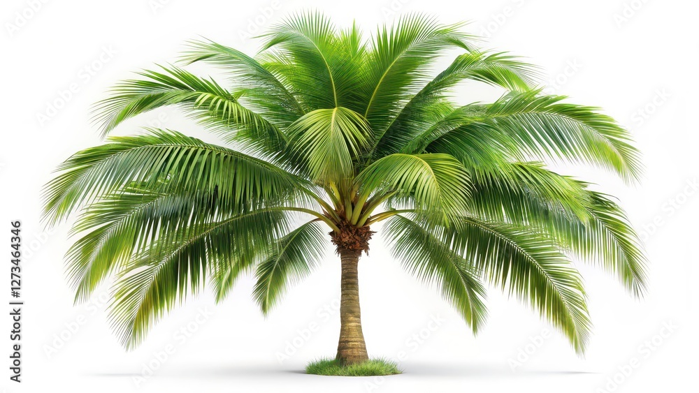 Obraz premium Coconut Palm Tree on White Background