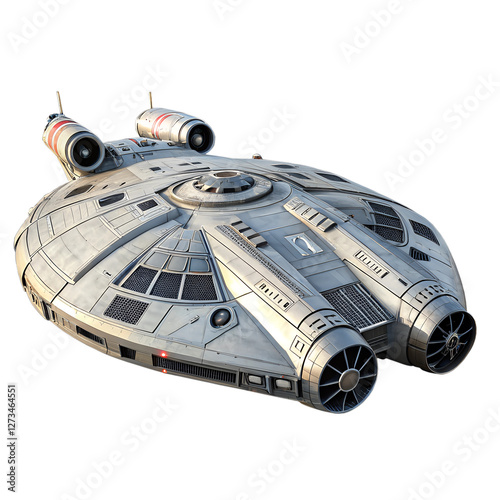 Fototapeta Naklejka Na Ścianę i Meble -  High-Detail Spaceship Isolated on Transparent Background
