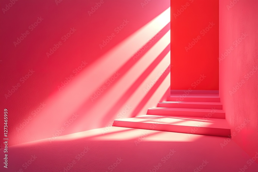 Obraz premium Red Pink Gradient Background: Soft Light and Shadow Play. Perfect for website banners, social media posts, presentations, and more. This stunning backdrop offers a vibrant, elegant aesthetic, ideal 