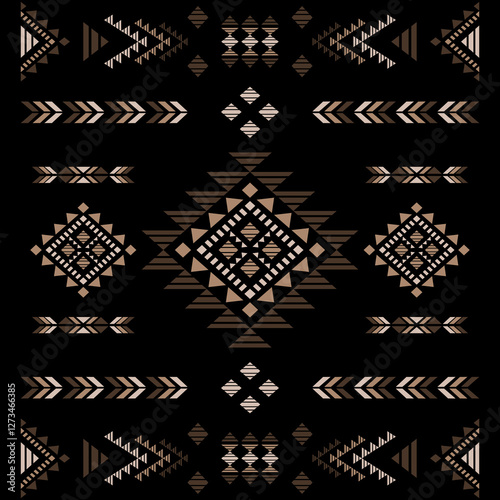 Southwest Aztec geometric Native American Mexican Navajo tribal ethnic boho indian texture ornament seamless pattern fabric colorful design vector for woven textile printing blanket rug carpet fashion