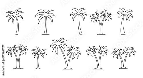 Tropical Paradise Sketchbook: A collection of whimsical palm tree sketches, evoking the allure of a tropical paradise and the carefree spirit of coastal living.