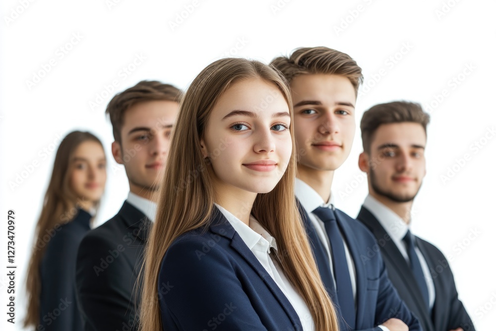 Group of professionals standing in a line, great for office or corporate use Group of professionals standing in a line, great for office or corporate use