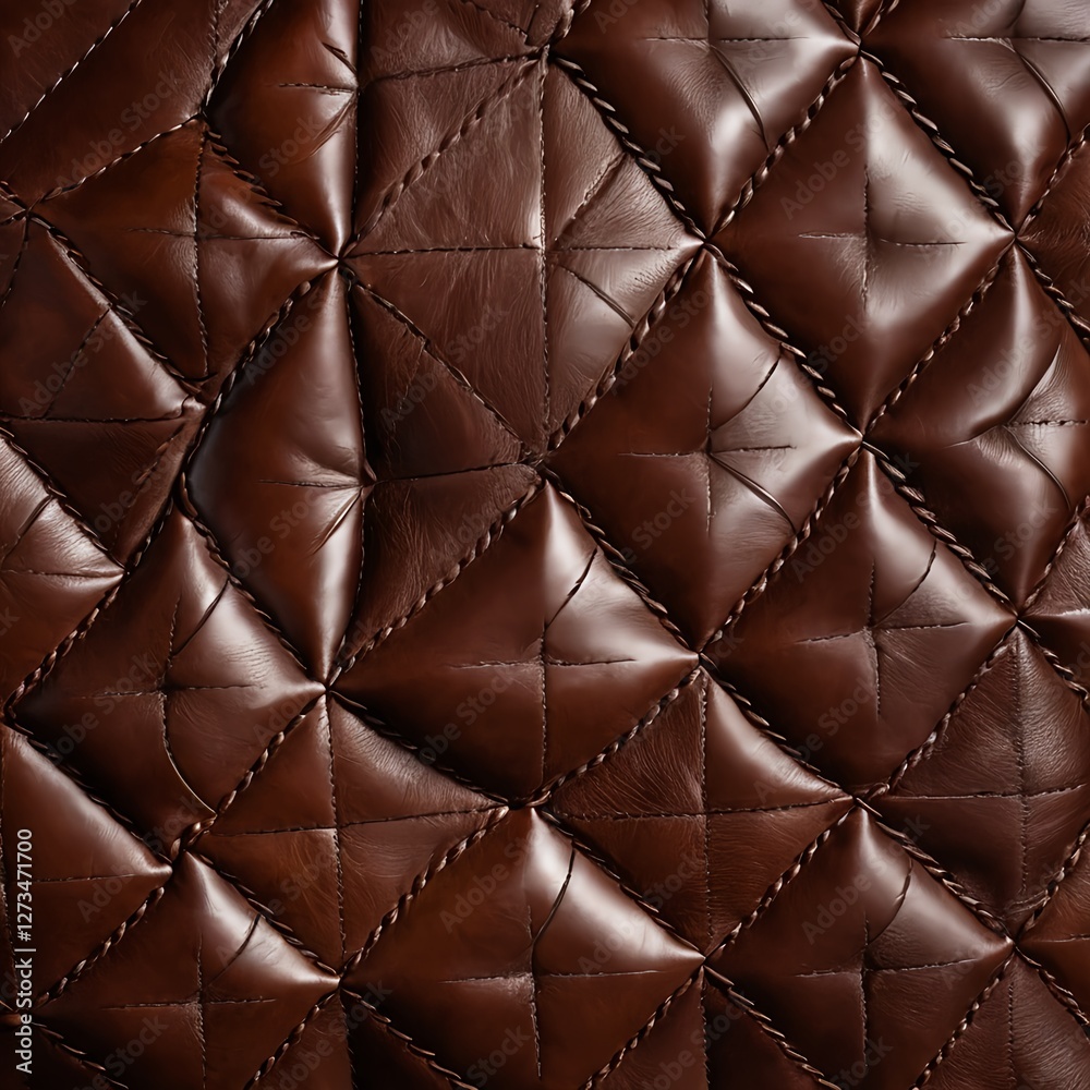 Obraz premium Brown Quilted Leather Texture