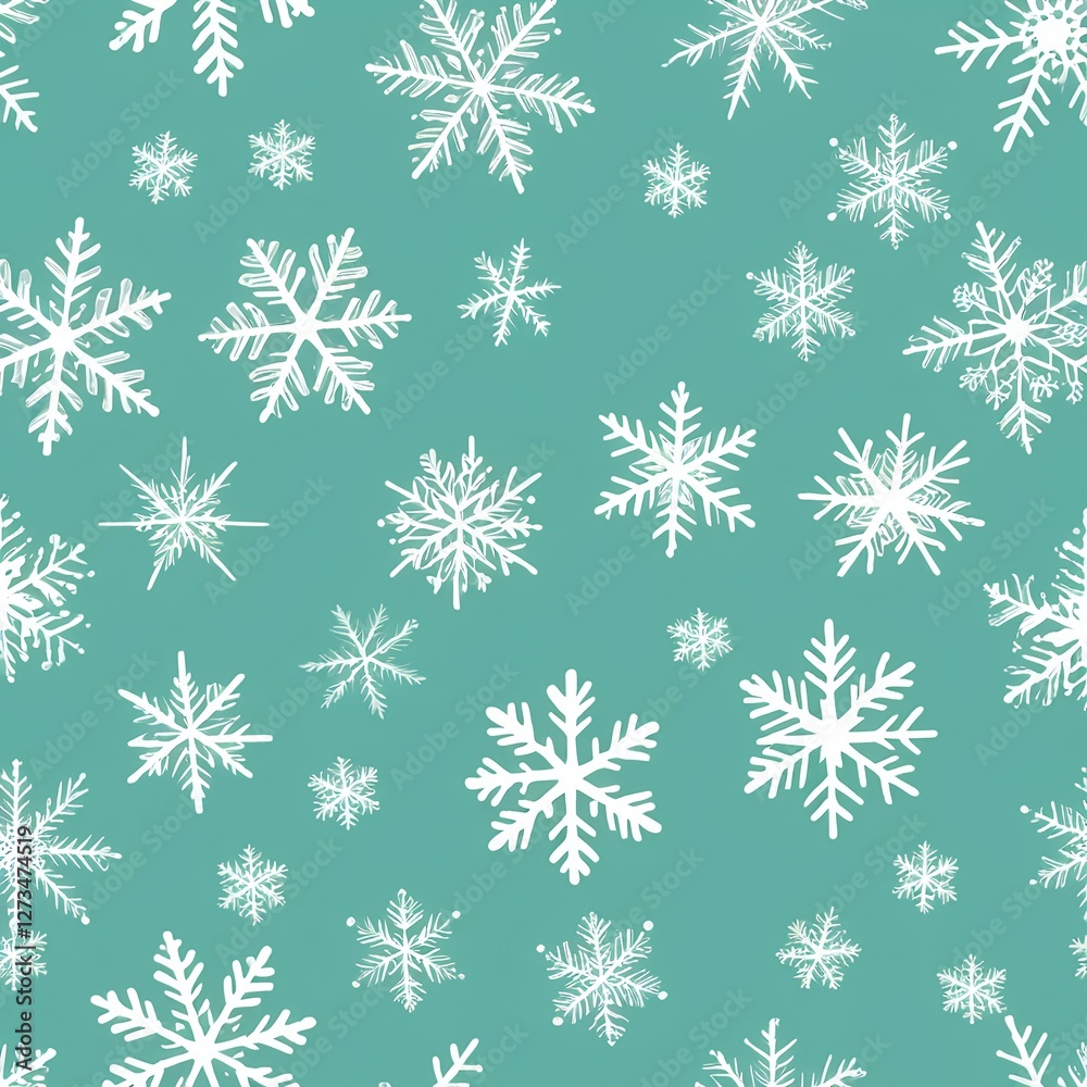Teal Winter Snowflake Pattern Teal Winter Snowflake Pattern