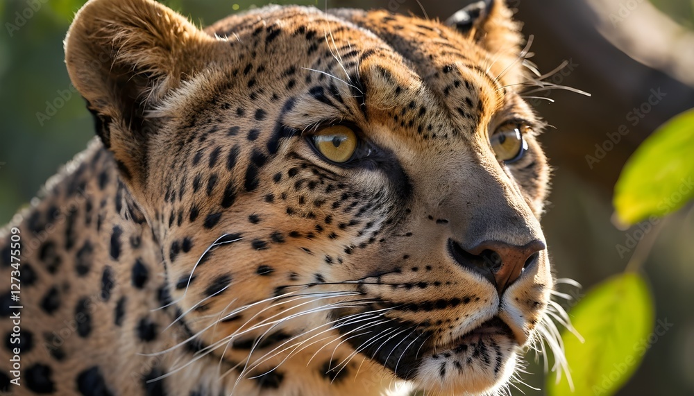 Naklejka premium Close-up Portrait of a Leopard