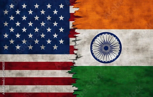 National flag of India and America