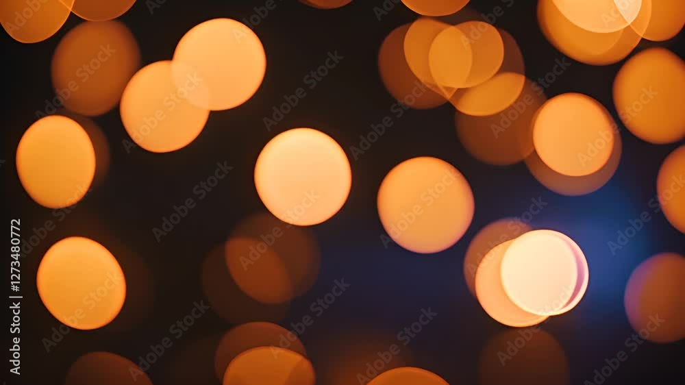 Abstract blurry dots random moving with shiny light.