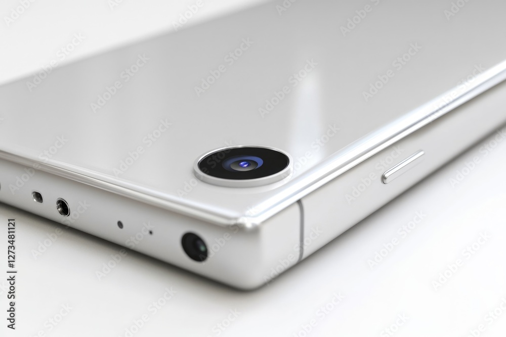 Fototapeta premium A detailed view of a smartphone's camera lens, ideal for technology and gadget-related uses