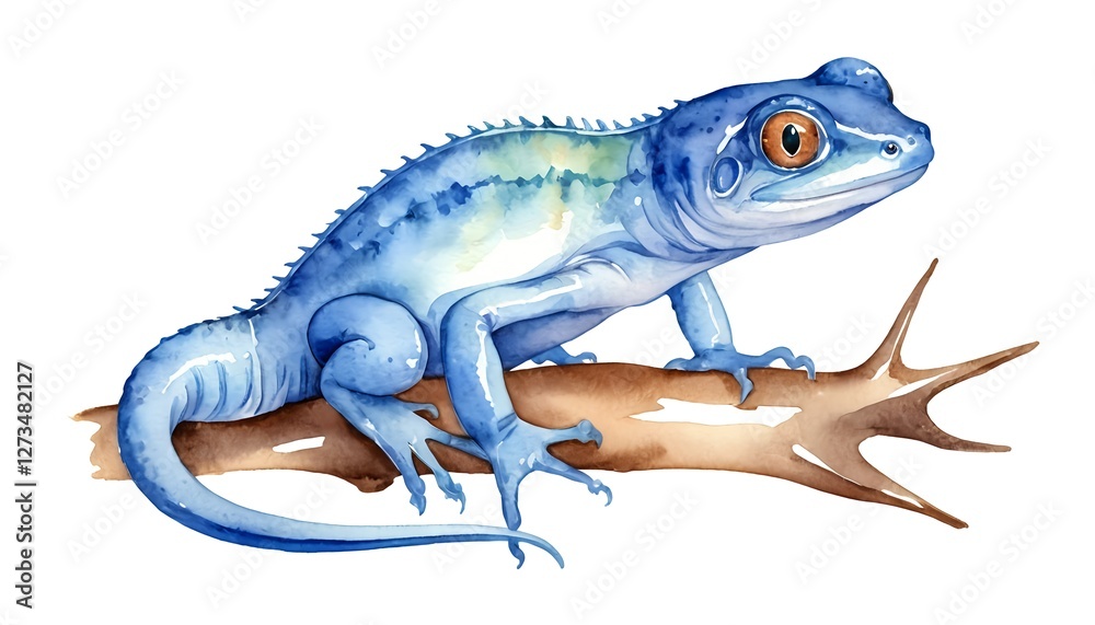 Fototapeta premium Blue Lizard on Branch