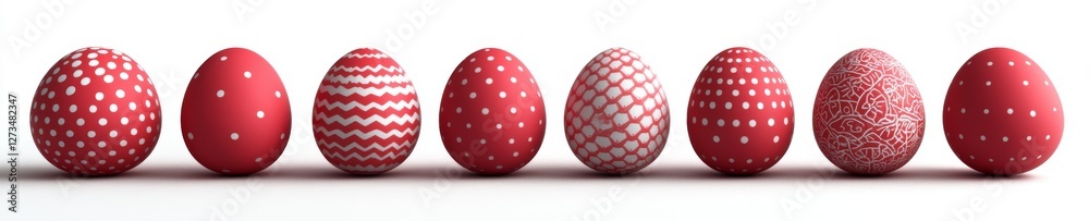 Vibrant Easter eggs on a white background, perfect for seasonal spring decor. Ideal for an egg hunt game. Vibrant Easter eggs on a white background, perfect for seasonal spring decor. Ideal for an egg hunt game.
