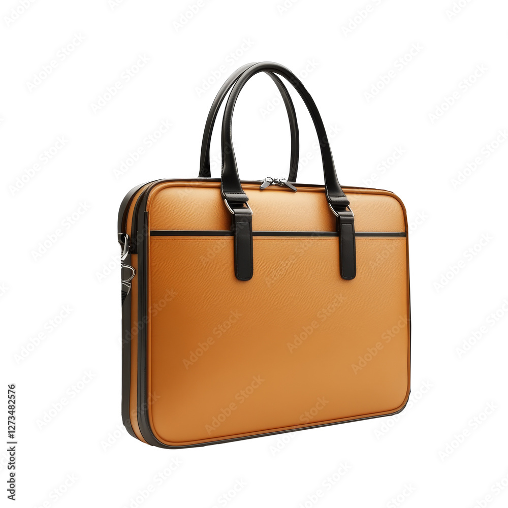 A stylish leather duffel bag with handles and a sleek design, perfect for travel. isolate on transparent background A stylish leather duffel bag with handles and a sleek design, perfect for travel. isolate on transparent background