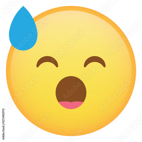 Yawn With Sweat Face Emoji
