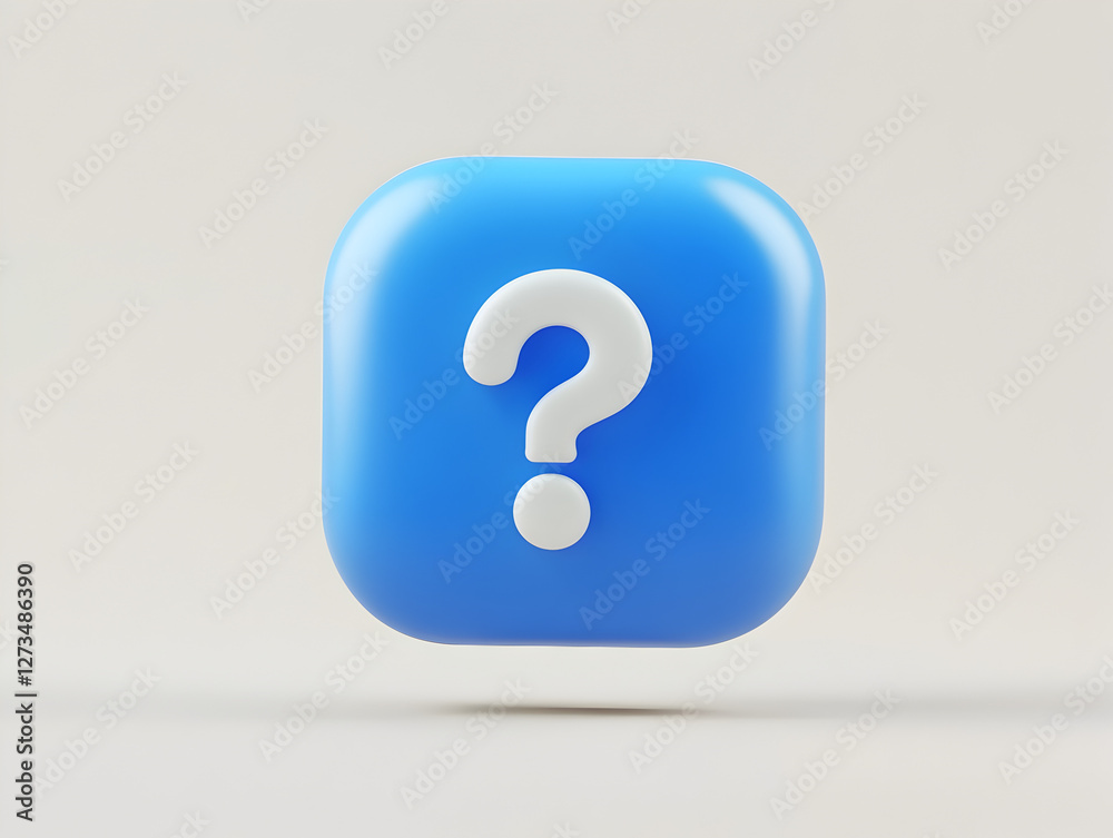 3D Blue Question Mark Speech Bubble Icon for Help, FAQs, and Customer Support Services 3D Blue Question Mark Speech Bubble Icon for Help, FAQs, and Customer Support Services