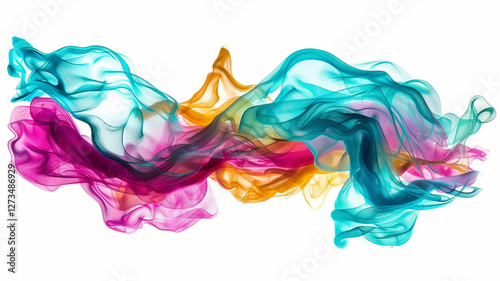 Fluid Pastel Watercolor with Luminescent Glow – Futuristic Color Blending photo