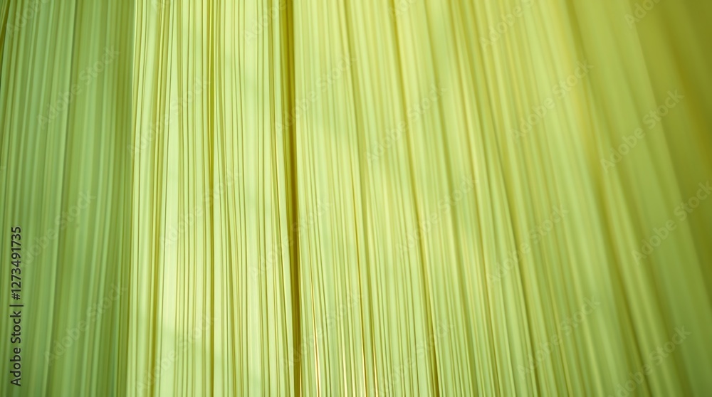 Abstract Yellow Green Lines Create Soft Flowing Textile Background Image
