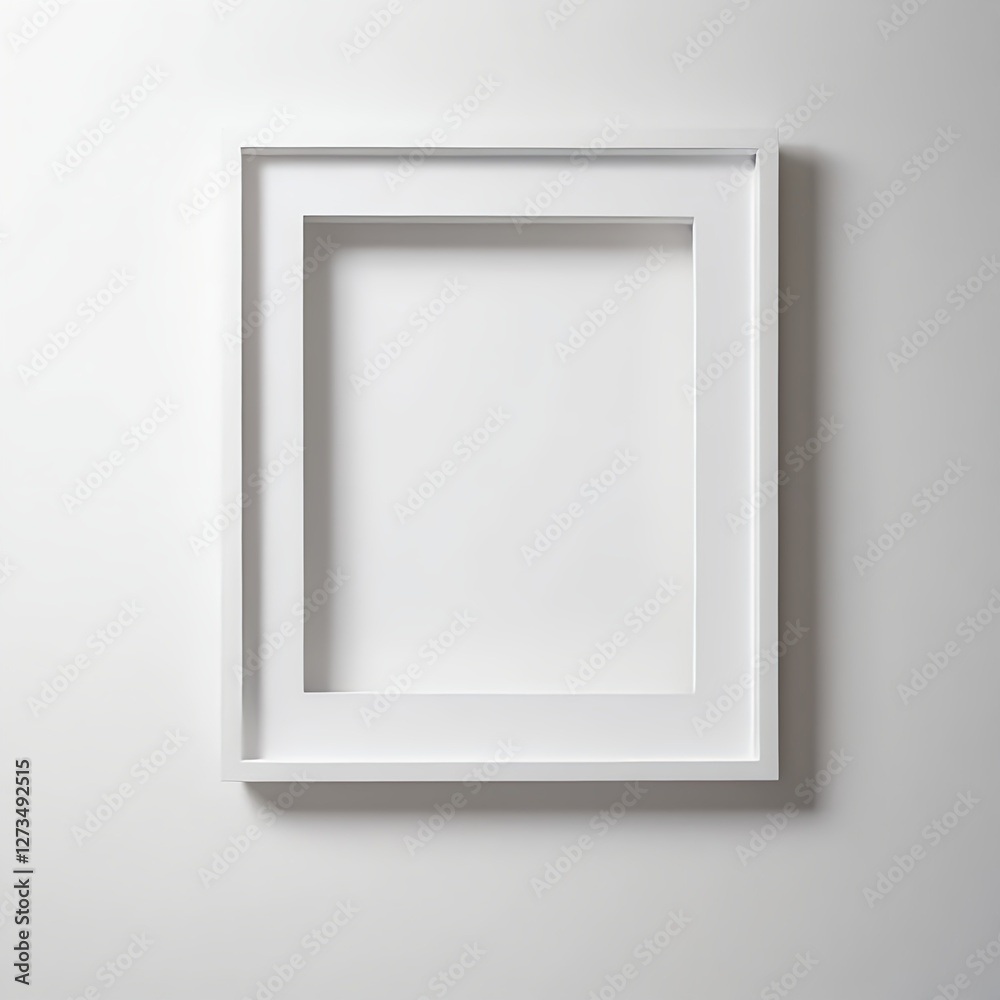 Empty White Frame on White Wall Empty White Frame on White Wall