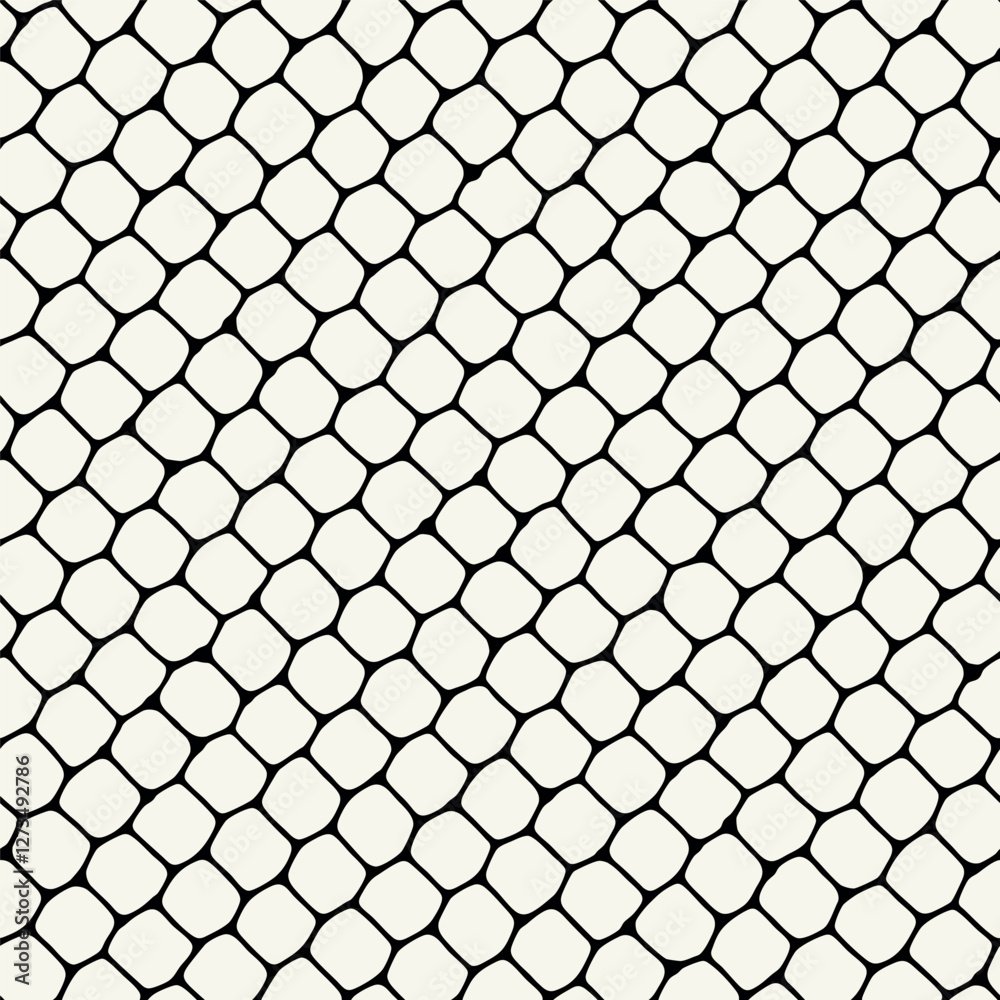 Fototapeta premium Vector seamless pattern. Modern stylish texture with smooth natural quadrilateral smooth elements. Repeating abstract tileable background. Organic quadrangle shapes. Trendy abstract surface design.