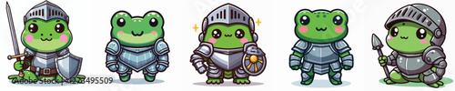 Vector frog wearing armor costume