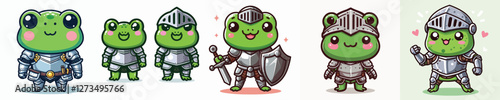 Vector frog wearing armor costume
