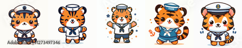 vector tiger wearing a sailor costume