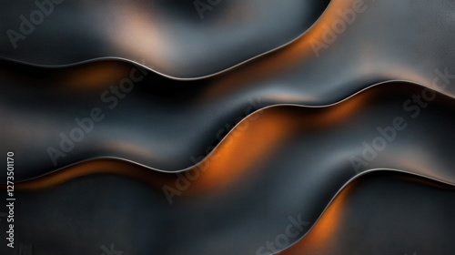 This image presents elegant waves in shades of black and warm tones, creating a sophisticated and calming visual experience for art appreciators. photo