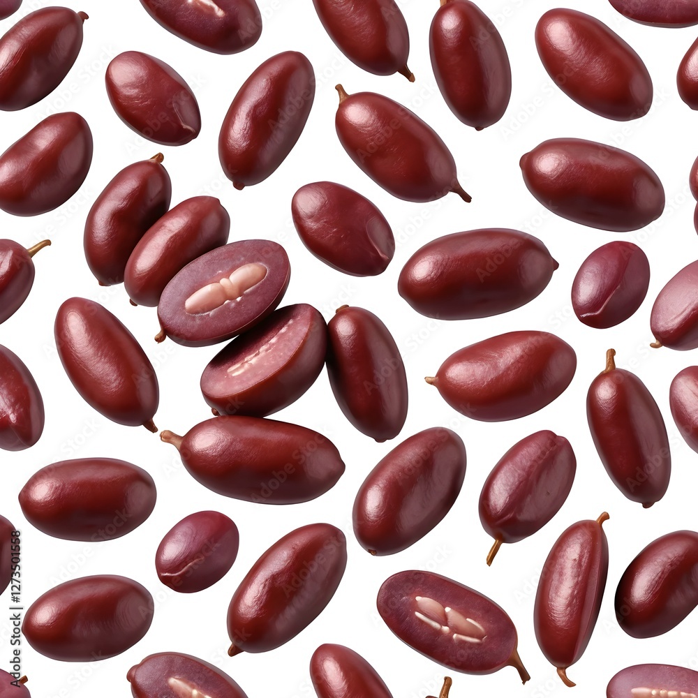 Red Kidney Beans Falling on White Background Red Kidney Beans Falling on White Background