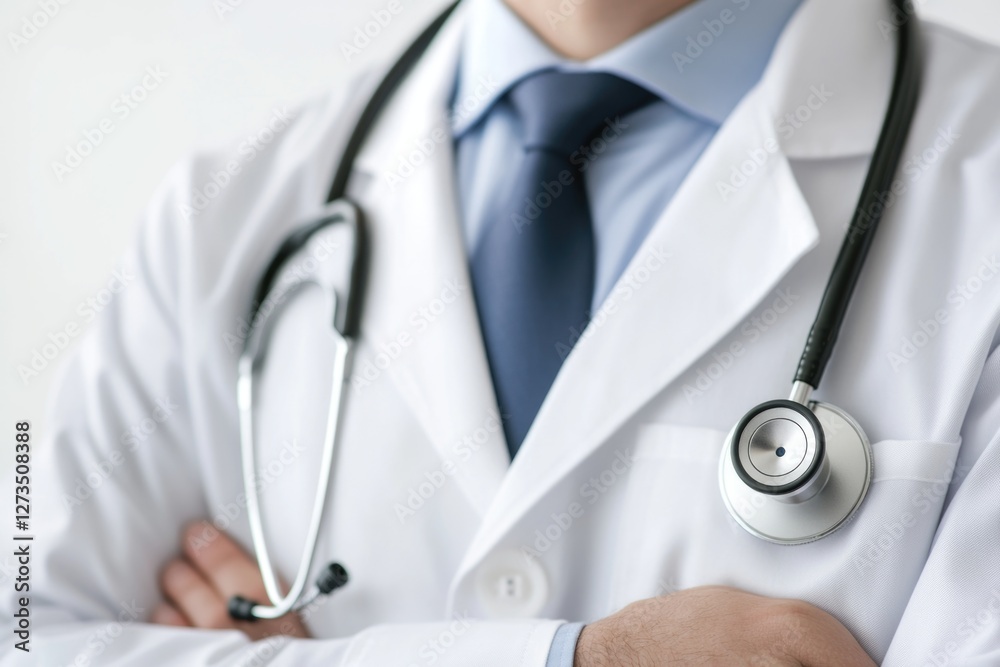 A medical professional examining a patient with equipment and attire typical of the medical field A medical professional examining a patient with equipment and attire typical of the medical field
