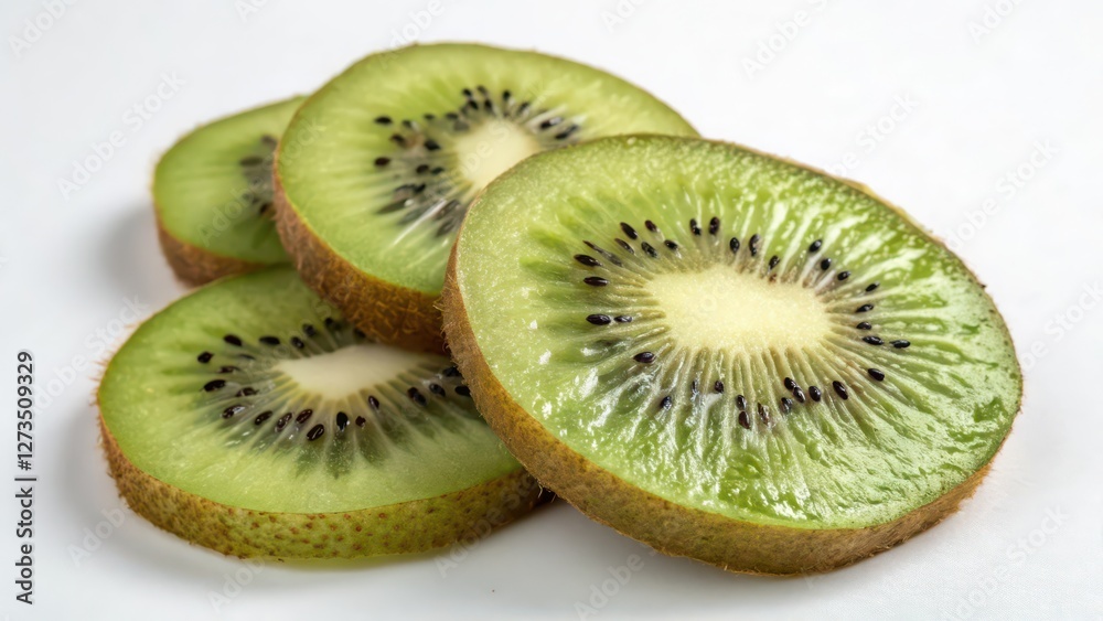 Sliced Kiwi Fruit on White Background Sliced Kiwi Fruit on White Background