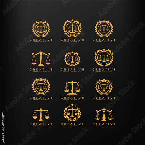 Law firm logo set design,Revolution justice logo concept, Lawyer logo vector template